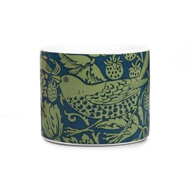 Half Moon Bay Strawberry Thief - by William Morris - Sage Green/Blue 4.25 x 3.94 Inch Ceramic Stoneware Standing Planter Pot, PLNTWM01