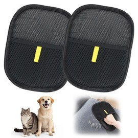 GD HUA 2 Stck Pet Hair Remover Glove, 24 * 16cm Katzen Handschuhe Fellpflege, Fellpflegehandschuh Katze, Double Sided Grooming Glove, Wiederverwendbare Antistatische Handschuhe Doppelseitige