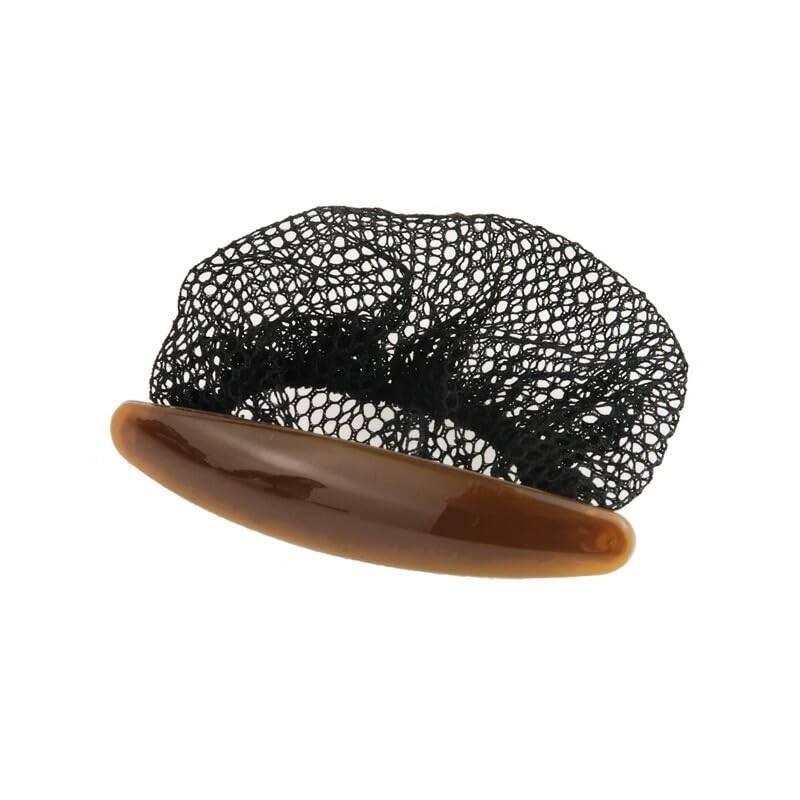 Koeido Barrette with Chignon Net, Simple Ribbon, Brown