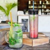 12-Pack Glitter Reusable Colorful Plastic Straws, 11 Inches Clear BPA-Free