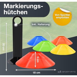 TK Gruppe Timo Klingler 25 x Marker Cones Cones for Slalom Training Accessories & Football Accessories for Football, Athletics for Children and Adults