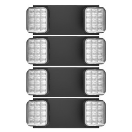 EXITLUX 4 Packs Blacks Emergency Lights with Backup Battery,Two Head Adjustable Fire Commercial Emergency Light Fixture-UL Listed-120/277VAC-Led Emergency Exit Lights Fixtures for Business.