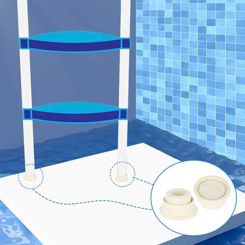 Tissting Pack of 2 Pool Ladder Rubber Buffers, 39 mm