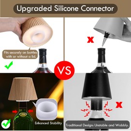 WILIT Wireless Lamp Shades for Liquor Bottle Lights, 3 Level Brightness Cordless Table Lamp, Table Top Decor for Living Room, Wine Lamp Touch Lamps for Nightstand, Housewarming Gifts New Home
