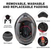 JQF Gear Modular Motorcycle Helmet Dual Visor Flip Up Full