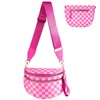 Checkered Crossbody Bag Bum Bags for Women Nylon Checkered Purse