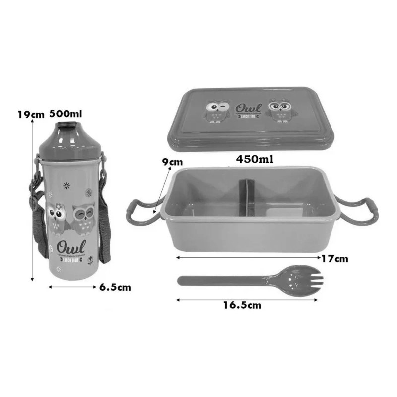 Lecute Set Lonchera Vaso Termo Escolar Oficina Lunch Antiderrame
