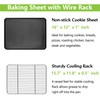 E-far Nonstick Baking Sheet with Rack Set, 16 x 12