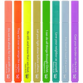 Mr. Pen- Bible Highlighters with Bible Verses, 8 Pack, Tropical Colors, Aesthetic Highlighters, Markers No Bleed Through