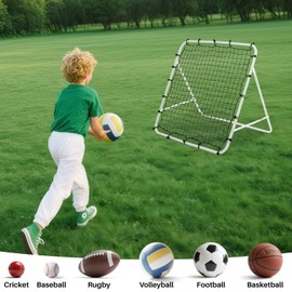 Soccer Rebounder Net - Portable Bounce Back Trainer for Soccer, Baseball, Softball & Lacrosse | Adjustable Practice Target Pitchback Net for Backyard Training Equipment Gift for Kids & Adults, White