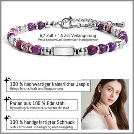 YELUWA Geschenke für Frauen Armband Natursteine Frau Idee Original Geschenk Teenager Mädchen Geschenke Weihnachten Frau Geburtstagsgeschenk Armband Geschenk für Ehefrau Mutter Schwester Freundin Lila