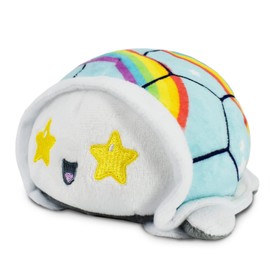 TeeTurtle | El Peluche de Tortuga Reversible Original | Diseño Patentado | Juguete sensorial para aliviar el estrés | Arcoiris | Feliz + Enojado