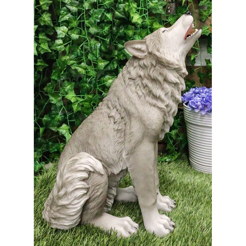 Ebros Gift Tribal Pack Alpha Leader Large Howling Gray Wolf