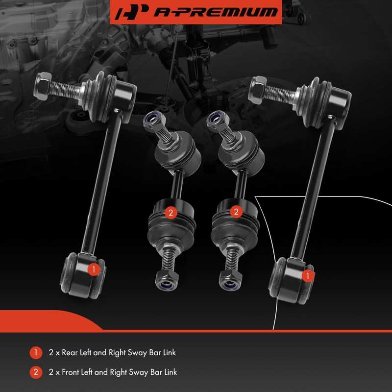 A-Premium Set of 4, Front & Rear Sway Bar Links