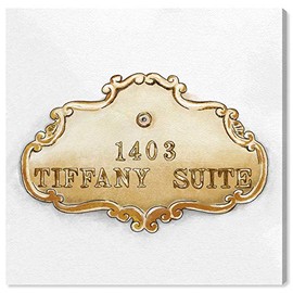 The Oliver Gal Artist Co. Fashion and Glam Wall Art Canvas Prints 'Tiffany Suite Luxe' Home DÃ©cor, 20" x 20", Gold, White