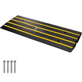 VEVOR Car Driveway Rubber Curb Ramps Heavy Duty 33069lbs Capacity Threshold Ramp 2.6 Inch High Cable Cover Curbside Bridge Ramp for Loading Dock Garage Sidewalk (1-Channel, 1Pack-Curb Ramp)