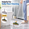 V-Shaped Floor Scrub Brush with Squeegee for Bathroom Cleaning –