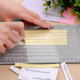 Quick Trimmer Tool for Foil and Paper with Blade, Craft Stamping Foil Paper Cutters Easy Crafting Trimming Tools for Trimming Thin Paper Strips As In Sentiment Strips Easily Cuts Foil To Size (Gray)