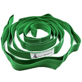 Stretching Strap Yoga Strap with Loops, Stretch Straps for Physical Therapy, Non-Elastic Exercise Strap for Pilates, Dance and Gymnastics with Workout Guide (Dark Green)