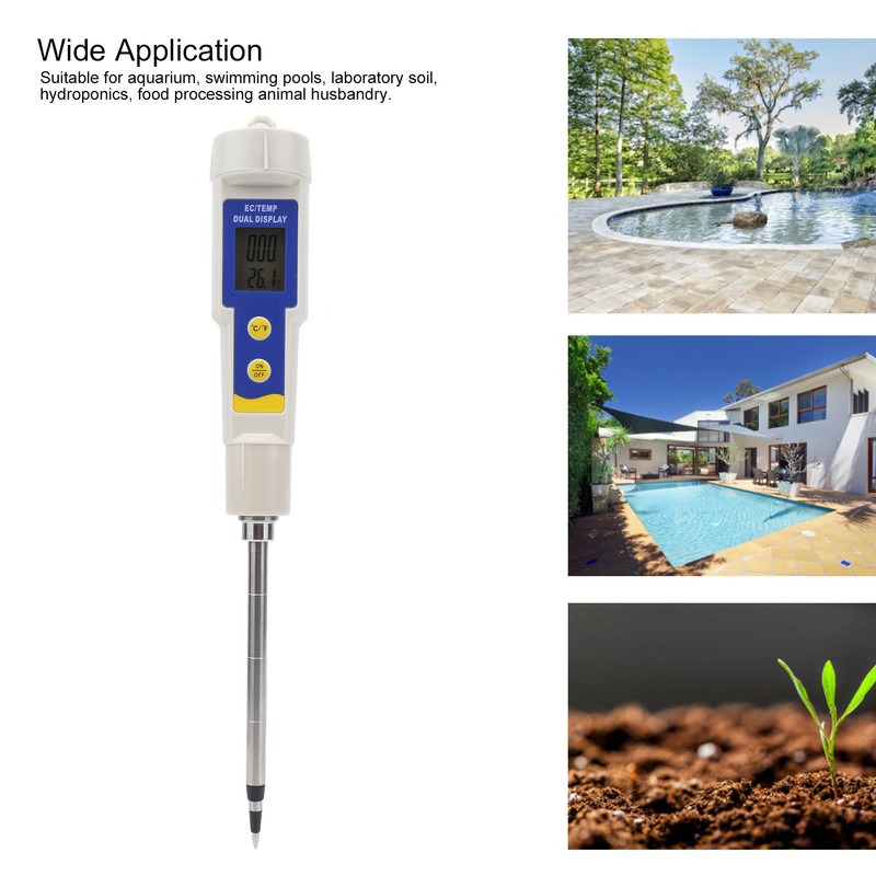 Portable 2‑in‑1 Digital Soil Tester EC and Temperature Tester Meter