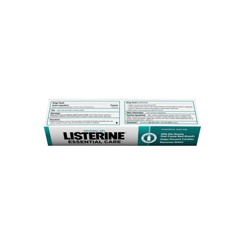 Listerine Essential Care Toothpaste Gel 4.20 oz (Pack of 4)