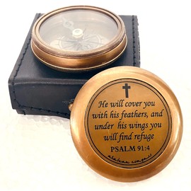 Religious Gifts - Engraved God Compass Inspirational Christian Gifts for Men Catholic, Communion Baptism Gifts Boys Girls Kids, Graduation Gift, Sentimental Gifts Woman (Holy Cross God's Blessings)