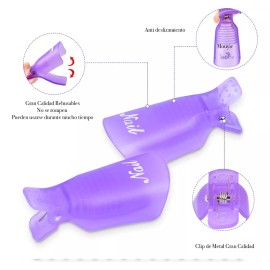 Reusable Keeper 10 Pinzas De Plastico Para Retiro De Gel Poly Gel Etc