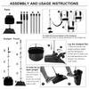 Upgraded Broom and Dustpan Set, Black Large Broom with Dustpan