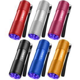 LEAGY 6 Pack UV Ultra Violet Blacklight 9 LED Flashlight Torch Light Outdoors Etc