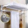 ArgenMex Set Baño 4 Repisas Esquineras Cristal + Toallero Doble