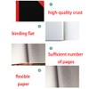 A4 Size Stylish Black & Red Waterproof Notebook, 68 Pages
