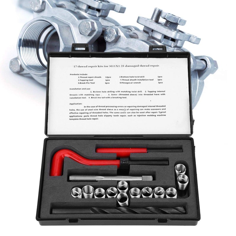 Heli Coil, Coil Master Kit, 17 Pieces Thread Inserts M11