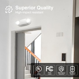 FREELICHT 8 Pack Emergency Lights for Business, Hard Wired, LED Emergency Lights with Battery Backup, 2 Heads Adjustable Commercial Exit Lighting Fixtures, UL 924 Certified