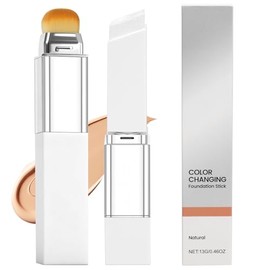 Base de maquillaje que cambia de color con Volufiline – Base de maquillaje hidratante corrector de doble extremo con cepillo integrado, portátil para 