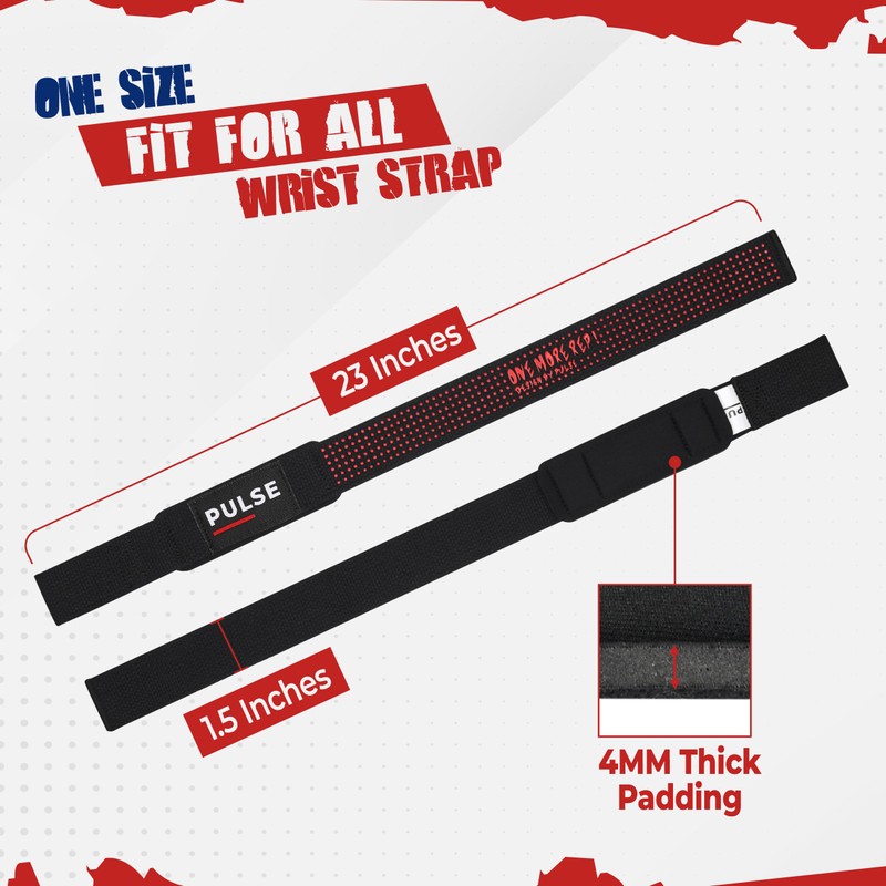 Weight Lifting Straps with Non-Slip Silicon Grip - 21 Inch,