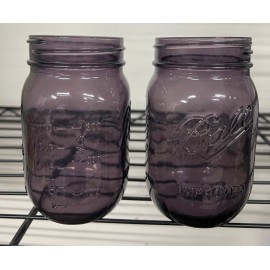 BALL Set of 2 - Ball Mason Purple Jar 16OZ PINT Heritage 100 Anniversary  New!