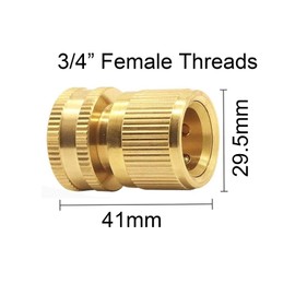 SyiXute Pack of 2 G Female Brass Quick Connectors, 3/4 Inch Garden Hose, Quick Coupling for Home Garden, Female 3/4 (2 Pieces)