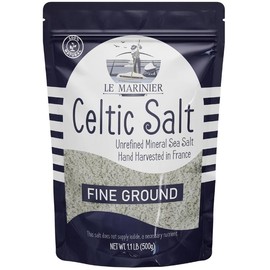 "Le Marinier Celtic Salt Fine Ground 1.1lb – Unrefined French Sea Salt, 100% Natural, Hand Harvested, Light Grey Dragonfruit Electrolyte Flavor"