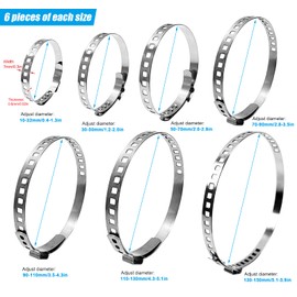 42 Pcs Hose Clips Set, CV Boot Clips, Stainless Steel Pipe Clamp, Universal Adjustable Pipe Clips, for CV Boots, Car & Most Pipeline (42)