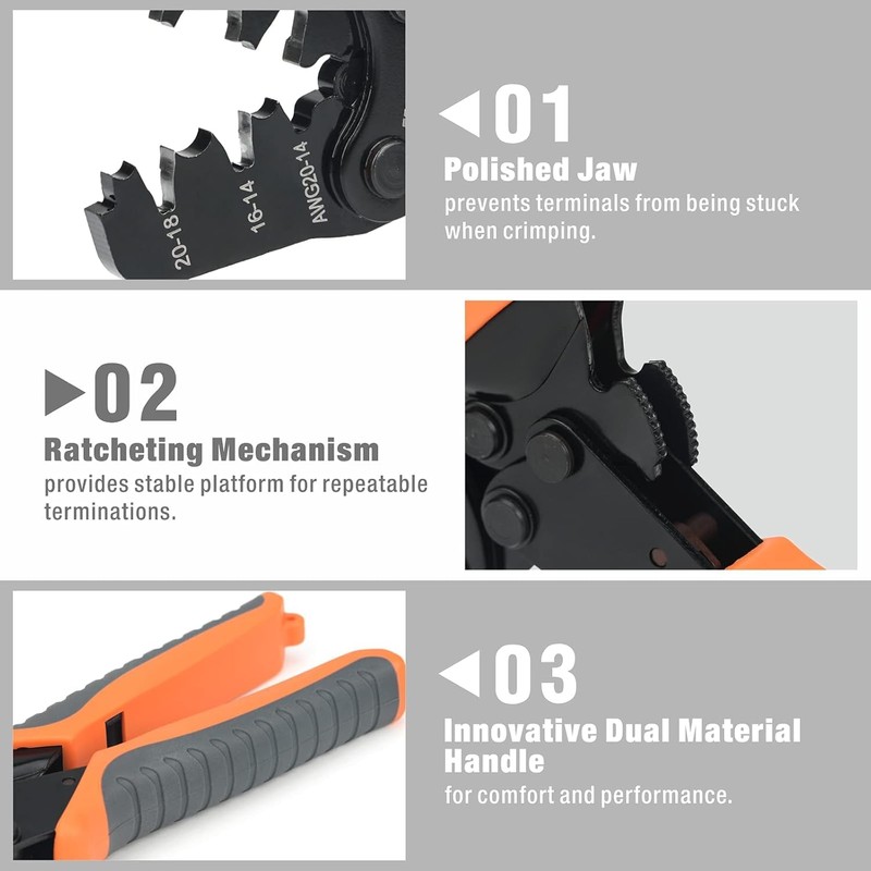 iCrimp IWC-1420D Crimper Tools 0.5-2mm² (20-14AWG) Crimping Tool for Crimping
