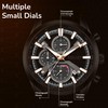 Black Men's Chronograph Watches, Classic Luxury Dress Analog Quartz Watch