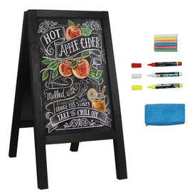 HUAZI Chalkboard Sign 40x20'' Double-Sided Display Chalk Board Signs A Frame Chalkboards with Liquid & Solid Chalk for Cafeteria Street Party Restaurant