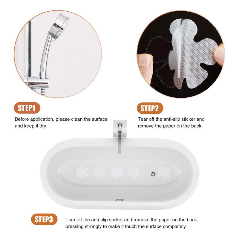 Secopad 24PCS Original Bathtub Stickers Non-Slip, Safety Shower Treads Adhesive