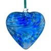 Hanging Mouth Blown Glass Heart Blue by Sienna Glass