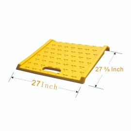 Orancl 2pcs Yellow Anti Slip Portable Plastic Curb Ramp for Driveway Designed 1000 LBS
