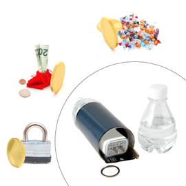 XINYIN Leak-proof insulated water bottle with secret storage compartment. Stowable water bottle. Hidden storage for valuables. Insulated bottle