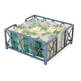 Boston International Arch Design Cocktail Napkin Holder Caddy, 5.5 x 5.5-Inches, Pewter