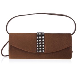 fashion-formel Ladies Satin Evening Clutch Bag, brown