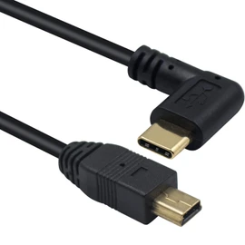 Duttek Mini USB to USB C Cable, Right Angled USB C to Mini USB Male to Male Converter Cable Cord for Digital Camera and More 9.5inch/25cm