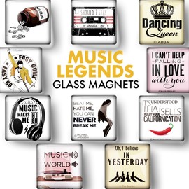 Beautiful Magnets for Magnetic Board - Magnets with Music Sayings for Magnetic Wall - Cute Fridge Magnets - Mini Magnets for Whiteboard - Fridge Magnets Children for Glass Magnetic Board - Pack of 10
